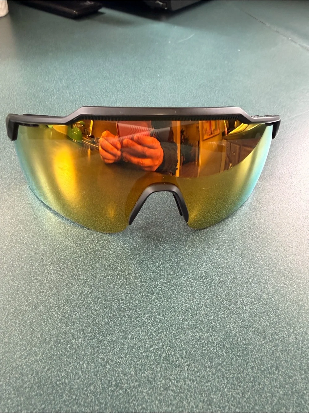 Under Armour Performance Wraparound Sunglasses in Amber/Gold Mirror